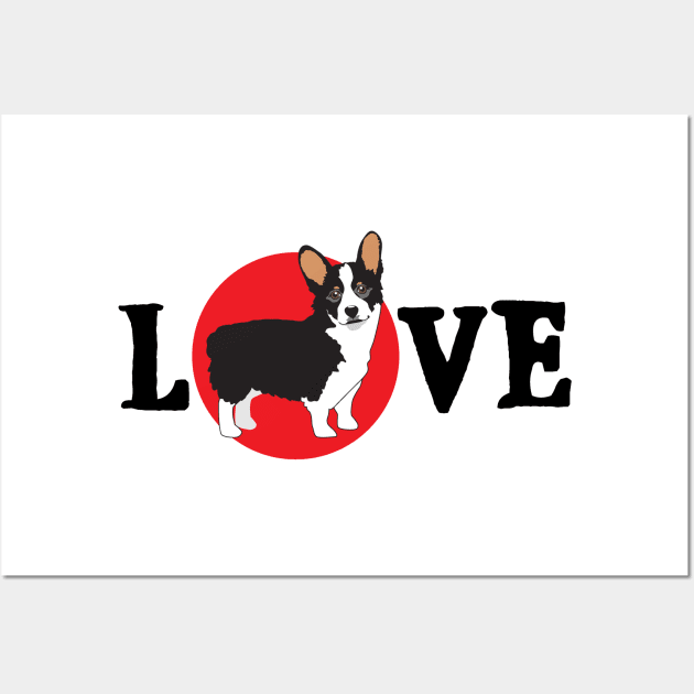 Love Corgi Tri Color Dog Wall Art by HotPinkStudio.Me